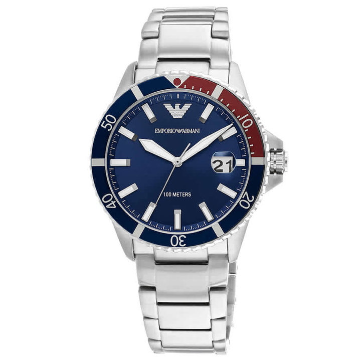 Photo: Emporio Armani Classic Blue Dial Pepsi Bezel Mens Watch AR11339