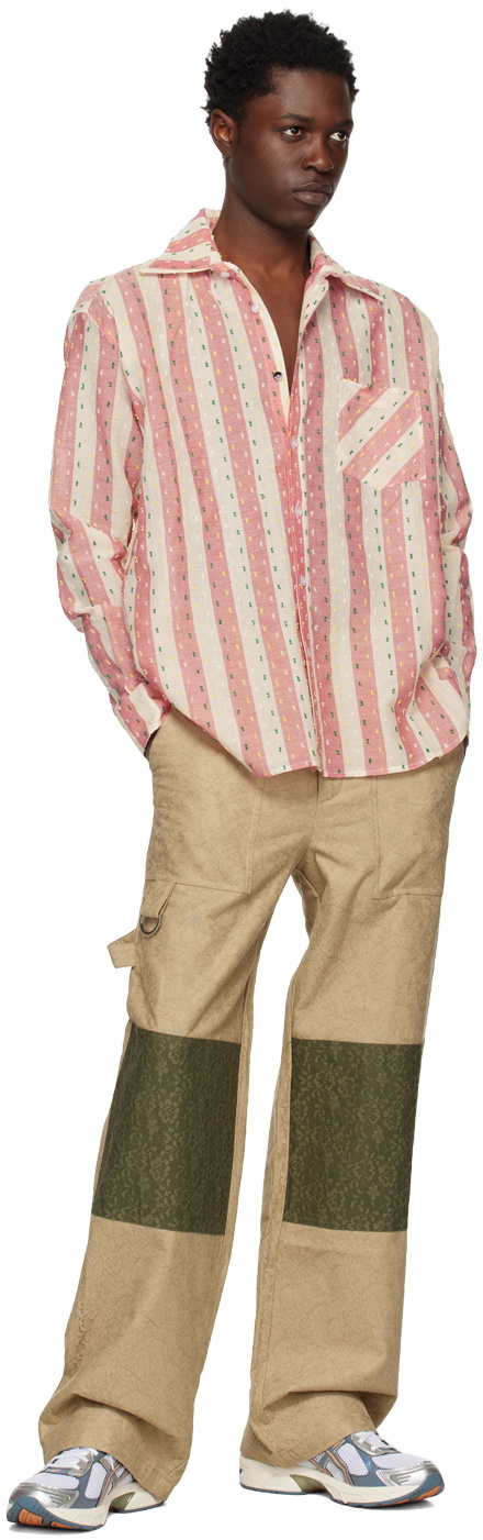 (di)vision Off-White & Red Striped Shirt