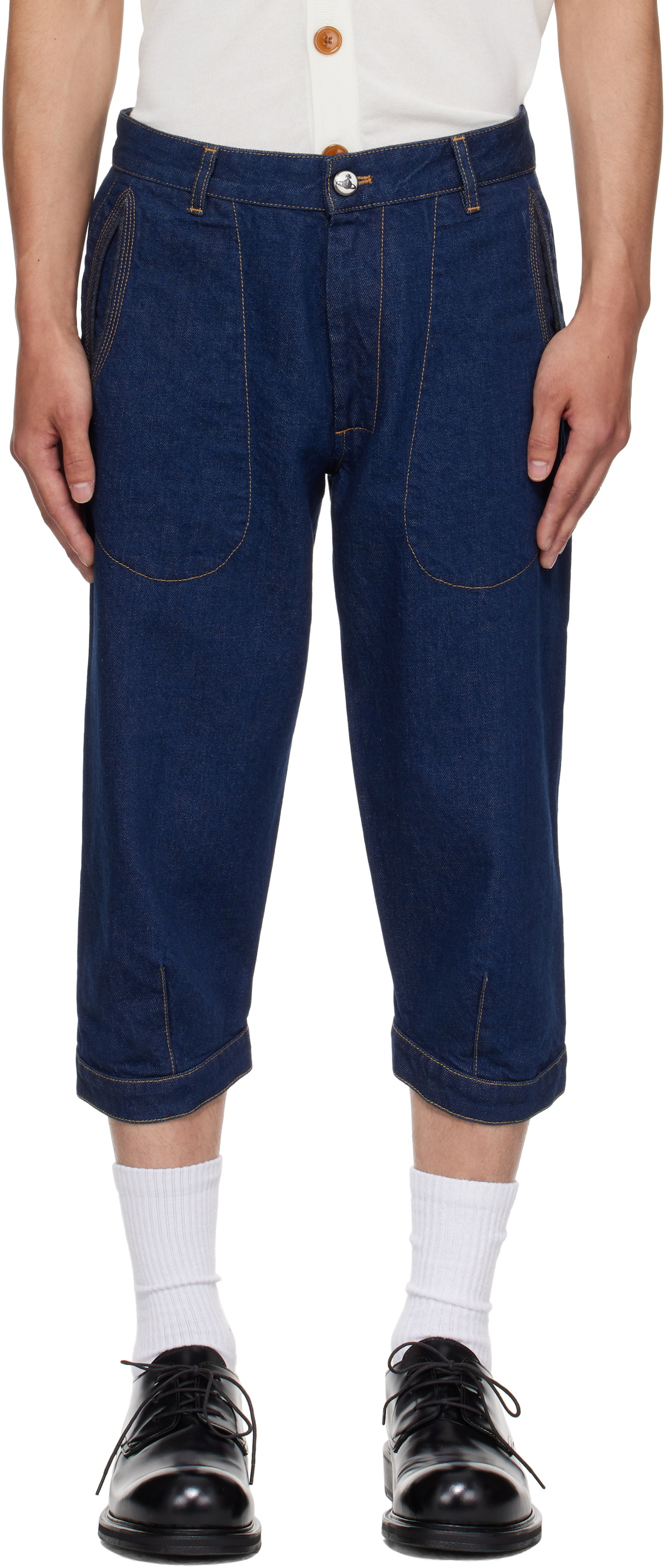 Vivienne Westwood Navy 'Born In England' Jeans Vivienne Westwood