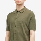 Polo Ralph Lauren Men's Button Through Knitted Polo Shirt in Thermal Green