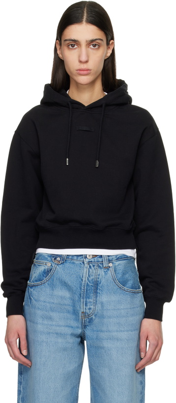 Photo: JACQUEMUS Black 'The Gros Grain' Hoodie