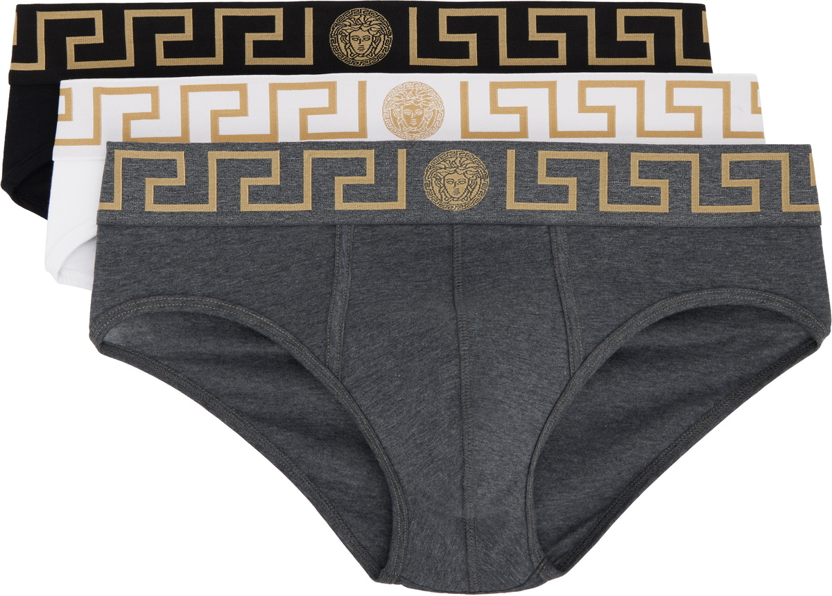 Versace Underwear White 90s Vintage Logo Briefs Versace