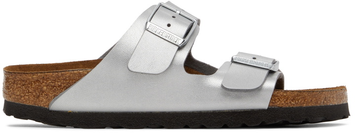 Photo: Birkenstock Silver Soft Footbed Arizona Sandals