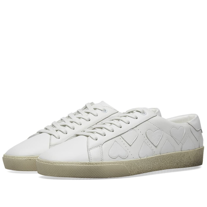 Photo: Saint Laurent SL-01 Heart Applique Sneaker White