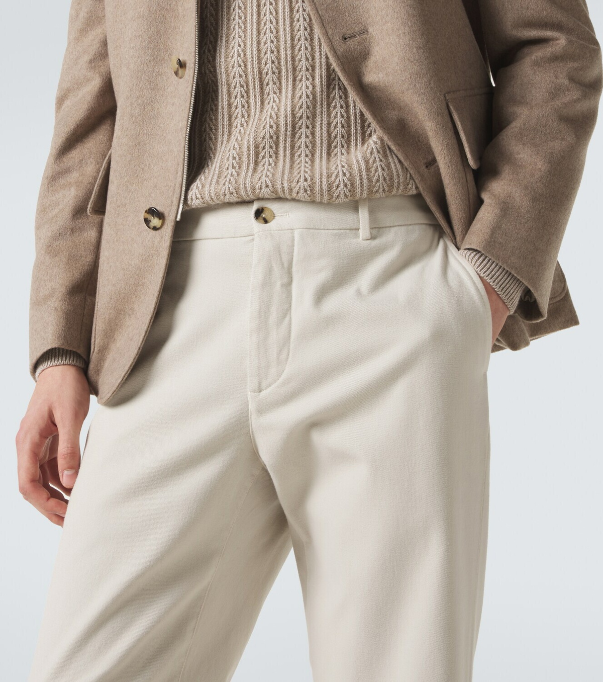 Agnona Cotton-blend straight chinos