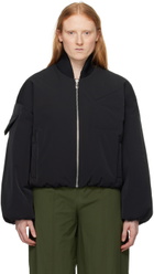 GANNI Black Oversized Bomber Jacket