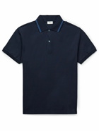 Etro - Printed Cotton-Piqué Polo Shirt - Blue
