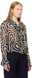 Bode Black & Off-White Comber Blouse