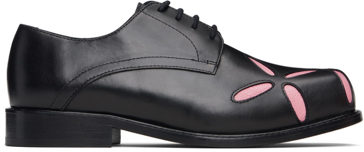 Photo: Stefan Cooke SSENSE Exclusive Black & Pink Slashed Square Toe Derbys
