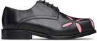 Stefan Cooke SSENSE Exclusive Black & Pink Slashed Square Toe Derbys