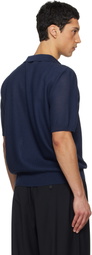 LE17SEPTEMBRE Navy Layered Neck Knit Polo