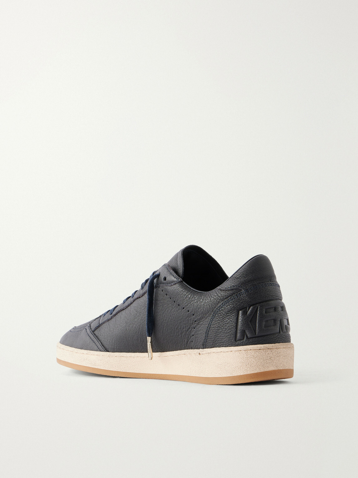 Golden Goose - Ball Star Distressed Leather Sneakers - Blue