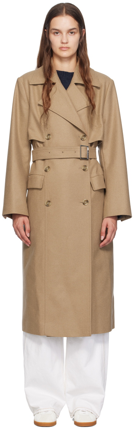 BOSS Beige Belted Coat