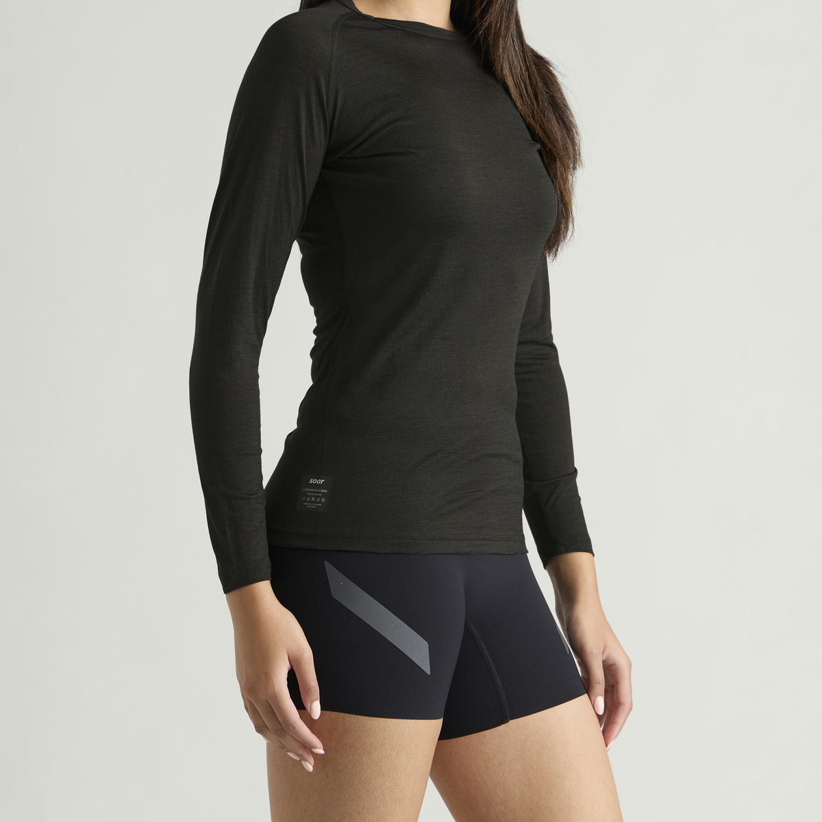 SOAR Women's Long Sleeve Merino Silk Base Layer in Forest Night