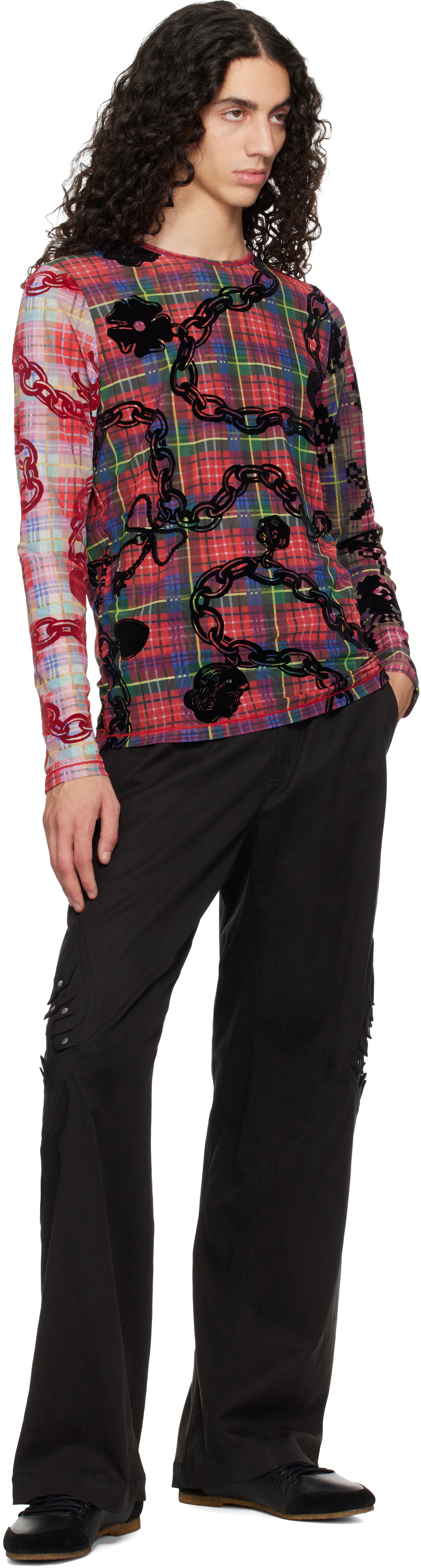 chopovalowena Tシャツ Chopova Lowena Black Dotty Oversized Jersey T-shirt Chopova Lowena