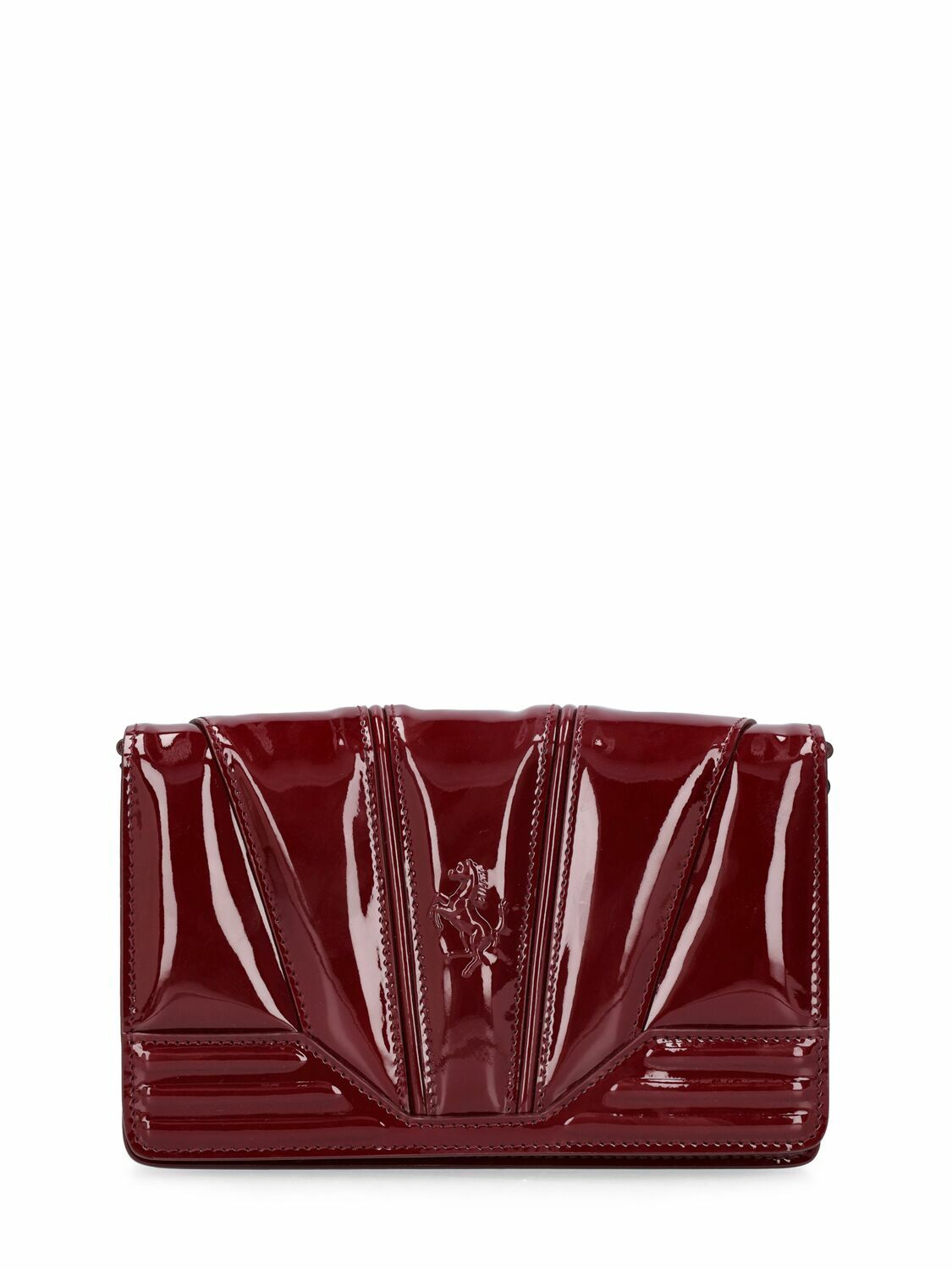 FERRARI - Varnished Leather Chain Wallet