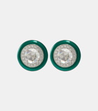 Kamyen Enamel 18kt white gold stud earrings with diamonds