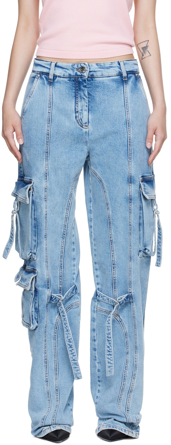 Blumarine Blue Cargo Jeans Blumarine
