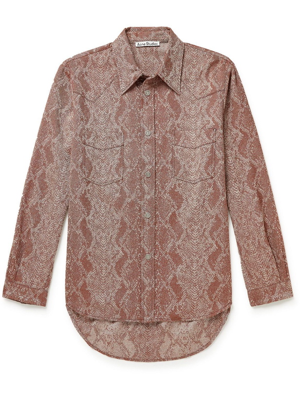 Photo: Acne Studios - Sirius Snake-Jacquard Shirt - Red