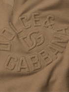 Dolce&Gabbana - Logo-Embossed Cotton-Jersey Hoodie - Brown