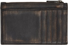 Balenciaga Brown Bitonal Leather Card Holder