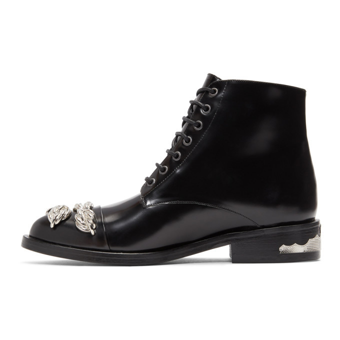 Toga Pulla Black and Silver Knot Boots Toga Pulla