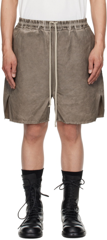 Photo: Rick Owens DRKSHDW Gray Hollywood Long Boxers Butt Zipp Shorts