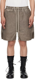 Rick Owens DRKSHDW Gray Hollywood Long Boxers Butt Zipp Shorts