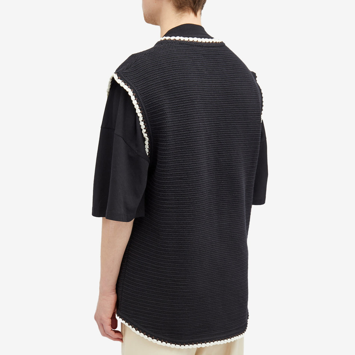 Jil Sander+ Men's Jil Sander Plus Recycled Knit Vest in Black Jil