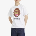 A Bathing Ape Men's Embroidery Style Souvenir Logo T-Shirt in White
