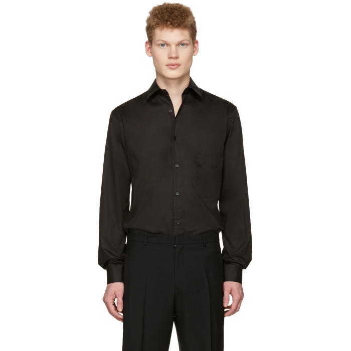 Photo: Lemaire Black Straight Collared Shirt