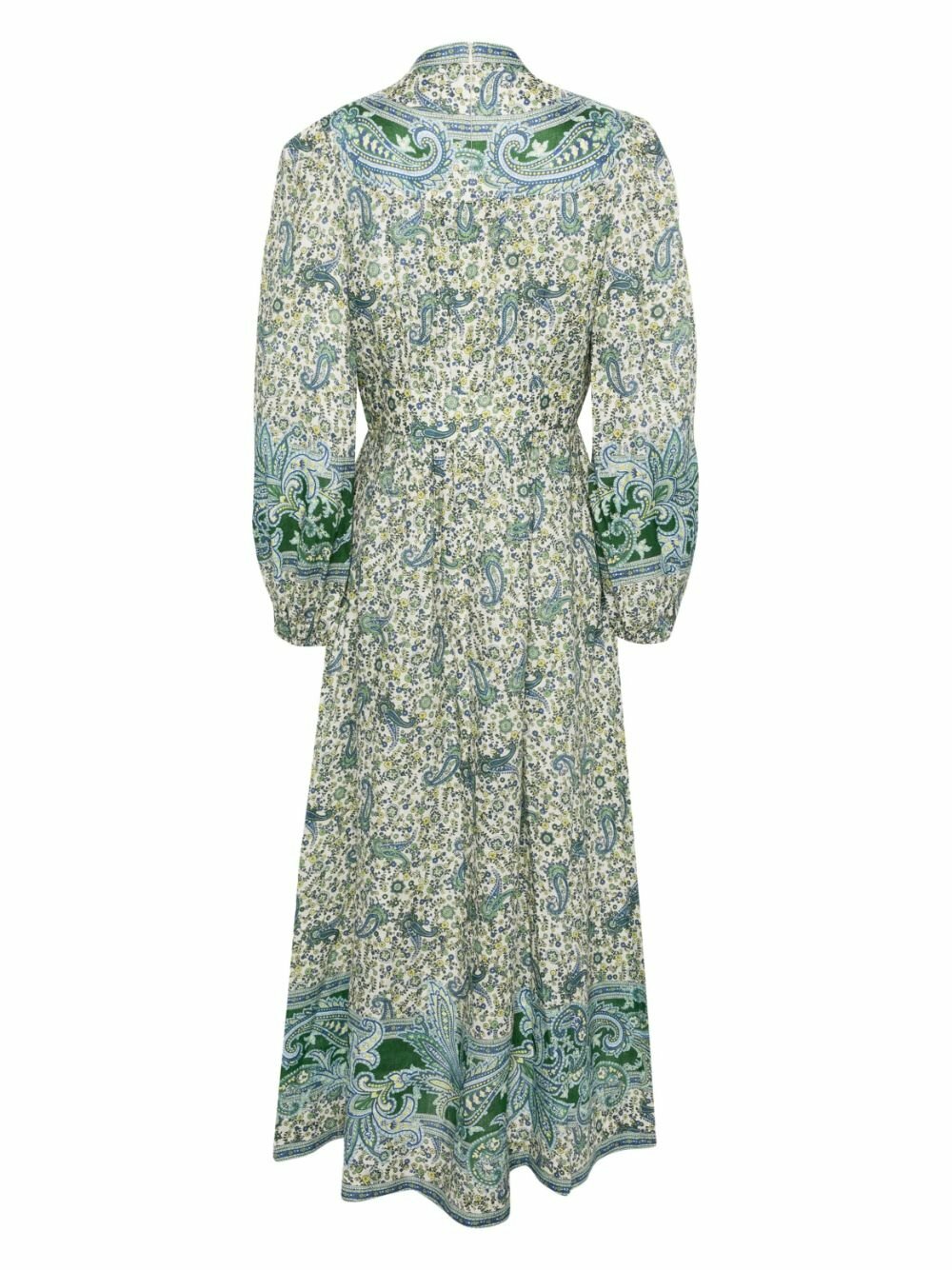 ZIMMERMANN Green Paisley-Print Linen Shirt Dress Zimmermann ZIMMERMANN Green Paisley-Print Linen Shirt Dress Zimmermann