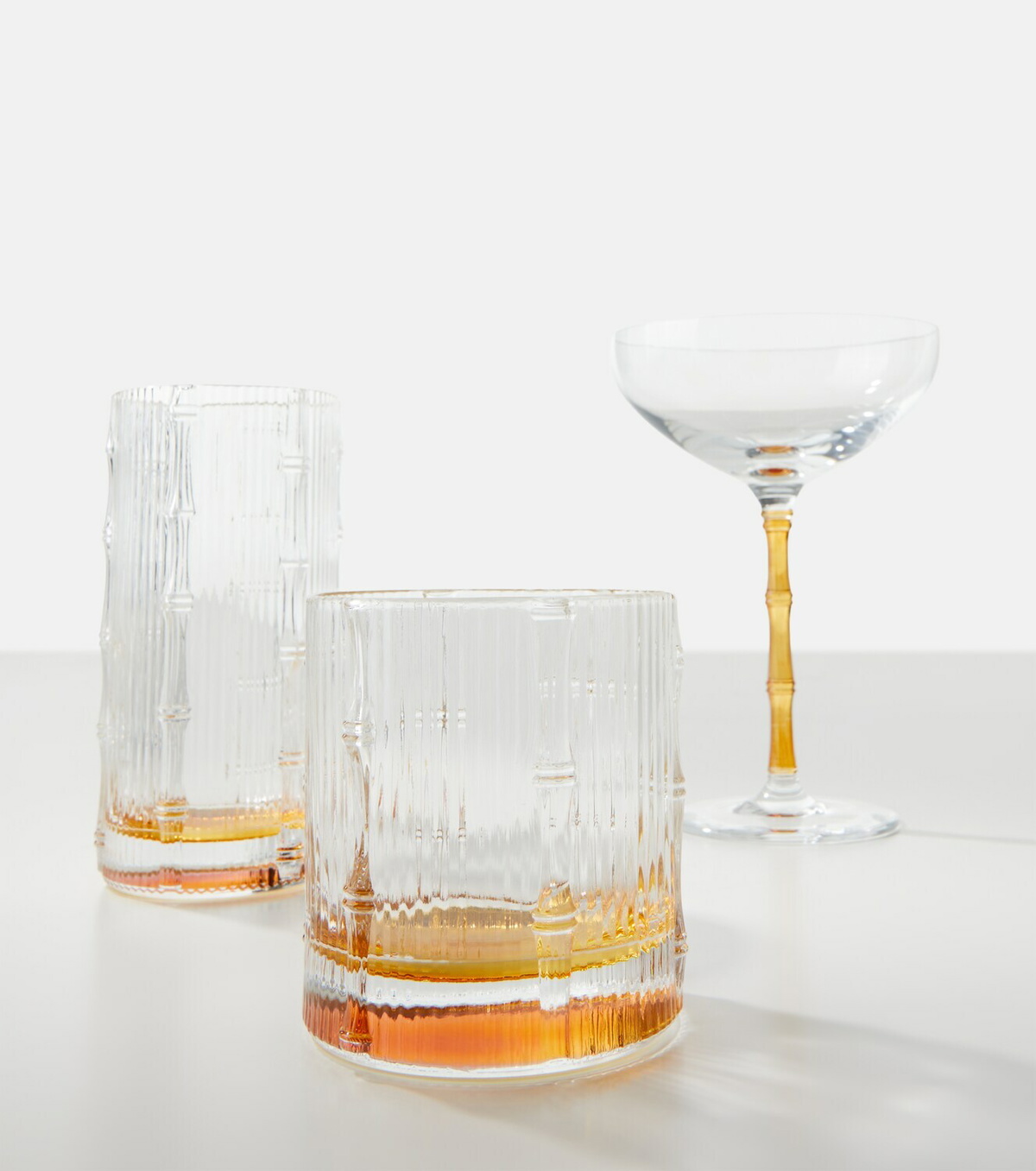 La DoubleJ Bamboo set of 2 crystal tumblers