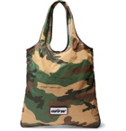 Off-White - Leather-Trimmed Camouflage-Print Canvas Tote Bag - Men - Green