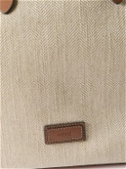 Mismo - Leather-Trimmed Herringbone Canvas Tote Bag