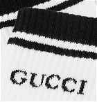 Gucci - Logo-Intarsia Stretch Cotton-Blend Socks - White
