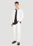 Bianchetto Collarless Denim Jacket in White