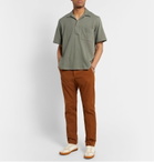 Camoshita - Skipper Camp-Collar Cotton-Terry Shirt - Green