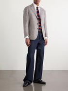 J. Mueser - Wavery Prince of Wales Silk Blazer - Brown