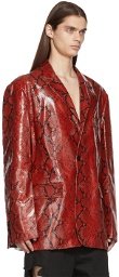 VETEMENTS Red Python Leather Jacket