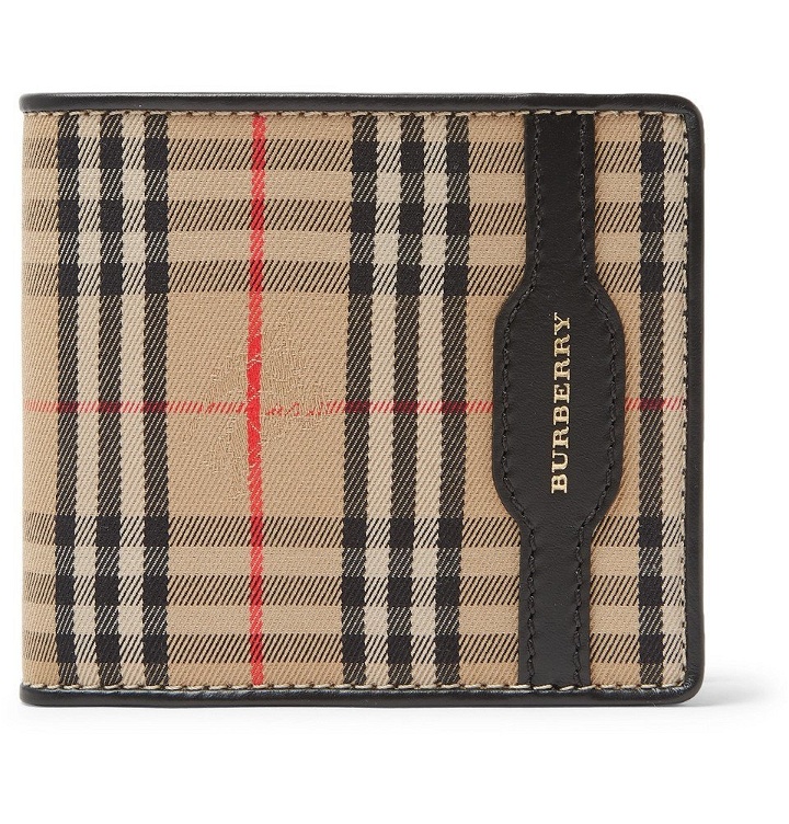 Photo: Burberry - Checked Twill and Leather Billfold Wallet - Men - Tan