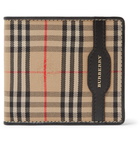 Burberry - Checked Twill and Leather Billfold Wallet - Men - Tan