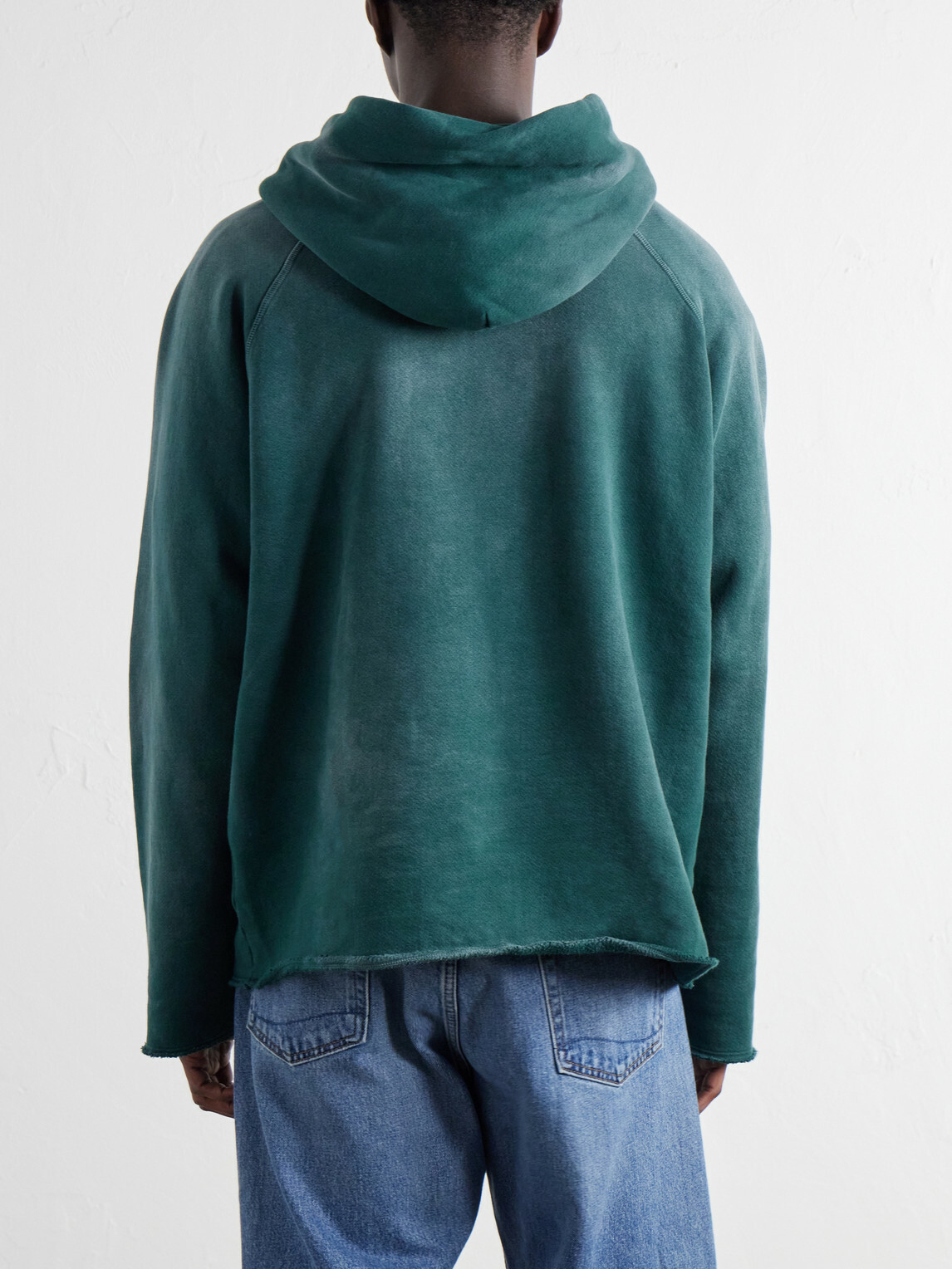 Les Tien - Cotton-Jersey Raglan Hoodie - Green