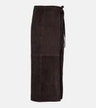 Nour Hammour Suede wrap skirt