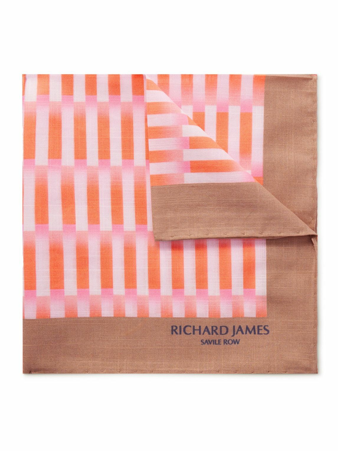 Richard James - Striped Cotton-Voile Pocket Square