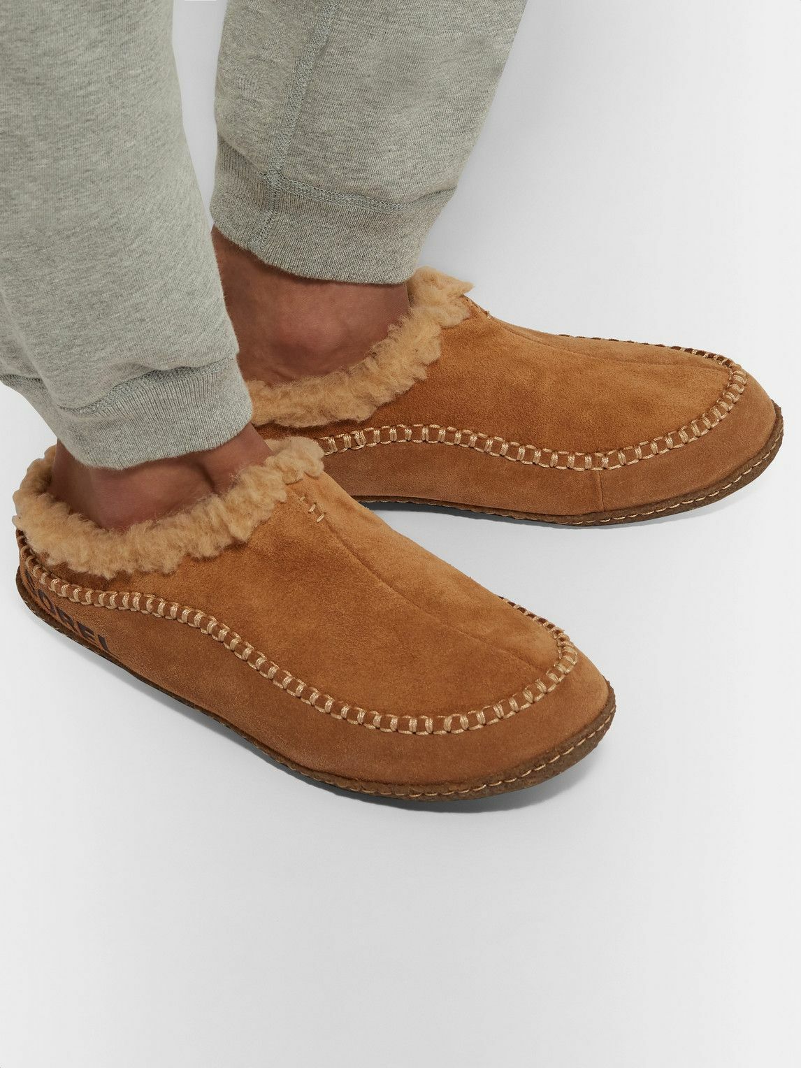 Sorel - Falcon Ridge II Fleece-Lined Suede Slippers - Neutrals
