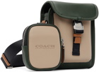Coach 1941 Green & Taupe Charter North/South Bag