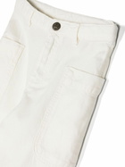 Bonpoint White Straight-Leg Canvas Trousers