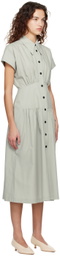LOW CLASSIC Green Gathered Midi Dress