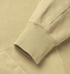 Remi Relief - Distressed Loopback Cotton-Jersey Zip-Up Hoodie - Cream